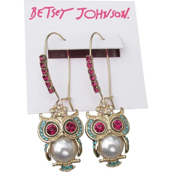 Betsey Johnson Jewelry - Betsey Johnson OWL DROP EARRINGS